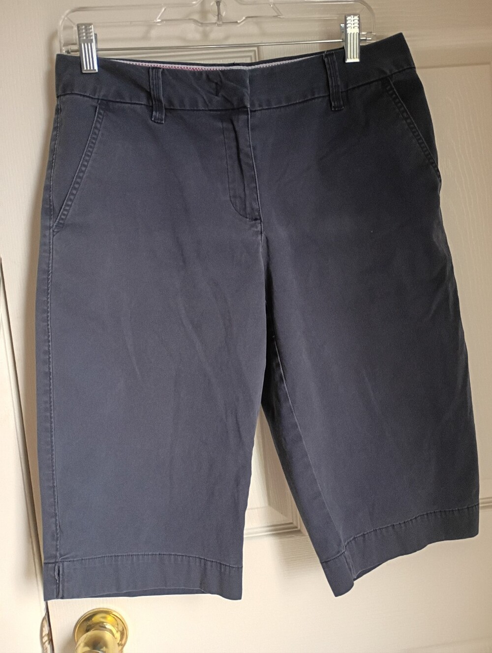 Izod Women Shorts Bermuda Khaki Navy Blue
